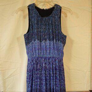 Elie Tahari Dress - Blue floral with metallic accents